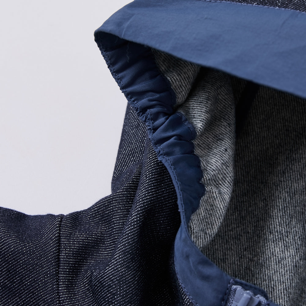 Kids Merino Wool Denim Hooded Jacket