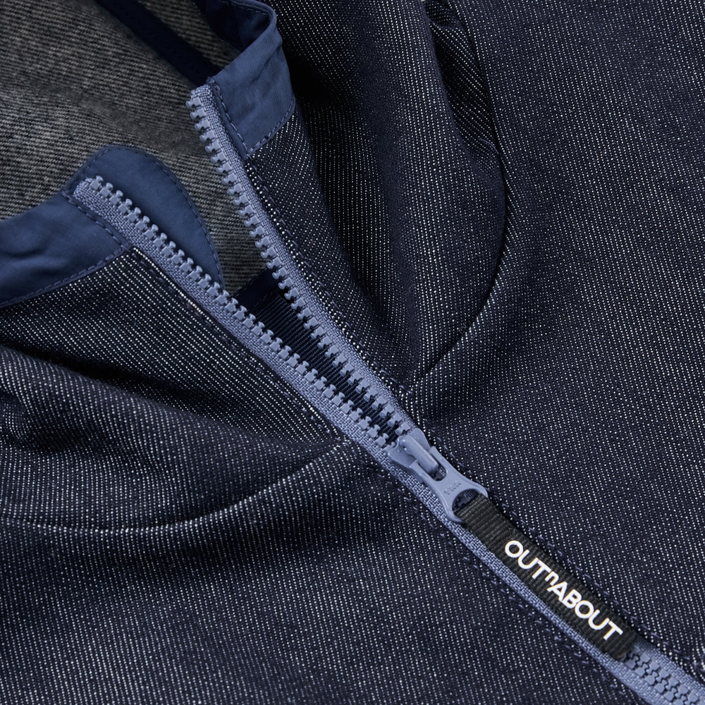 Kids Merino Wool Denim Hooded Jacket