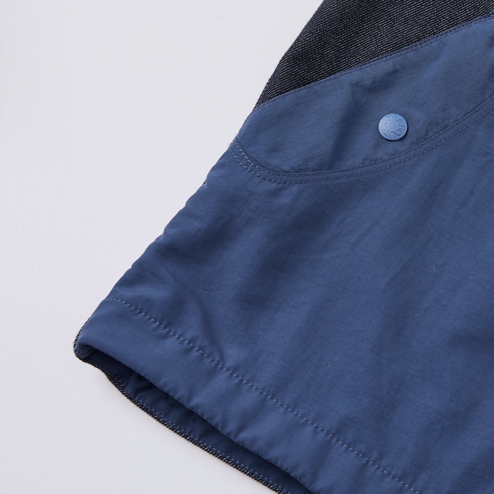 Kids Merino Wool Denim Hooded Jacket