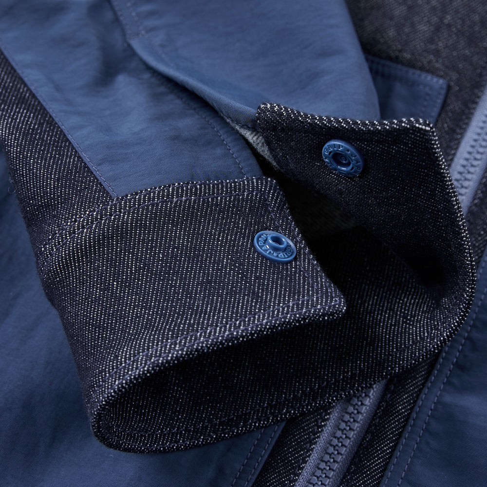 Kids Merino Wool Denim Hooded Jacket