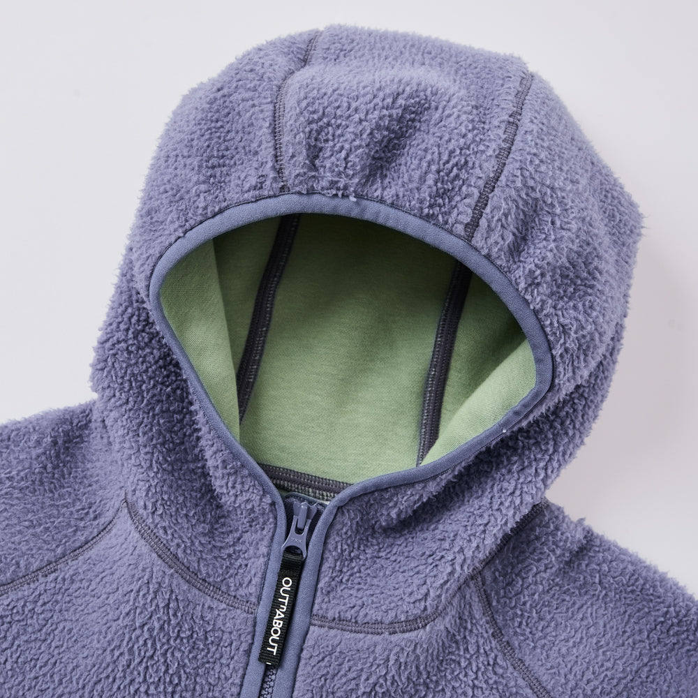 Kids Colorblock Antistatic Fleece Hooded Jacket