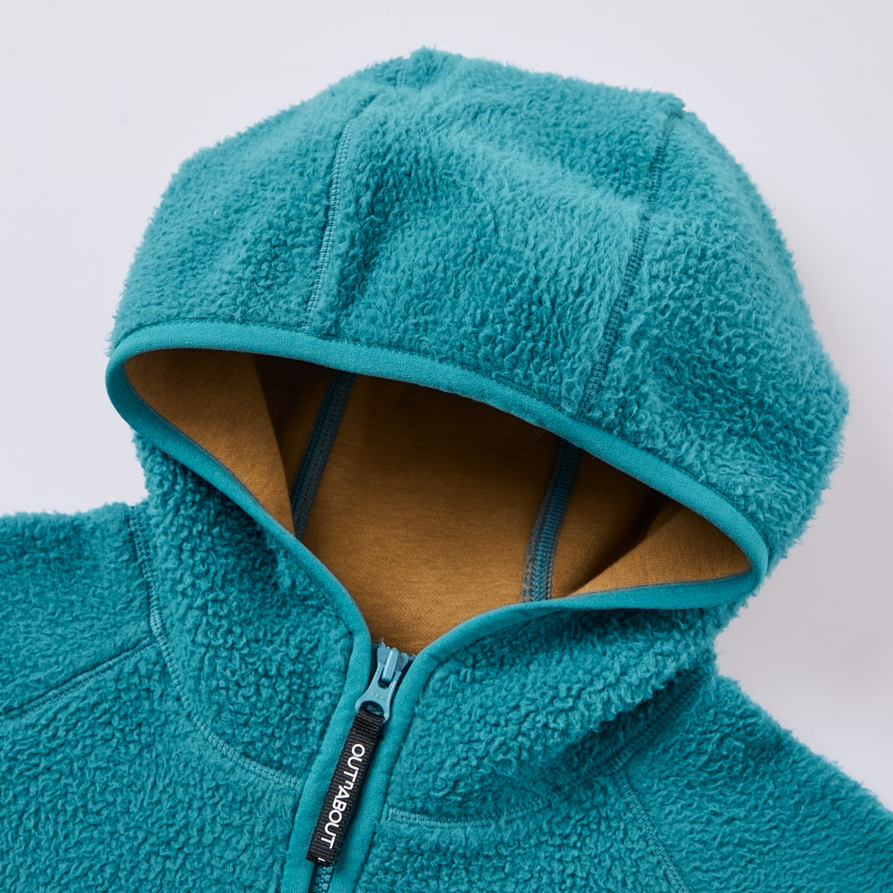 Kids Colorblock Antistatic Fleece Hooded Jacket