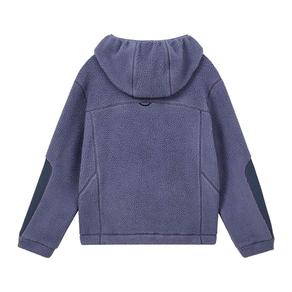 Kids Colorblock Antistatic Fleece Hooded Jacket