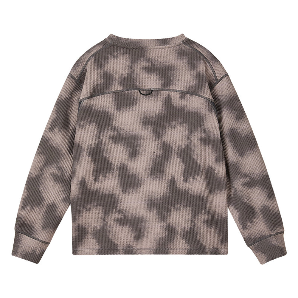 Kids Waffle Pattern Paneled Sweatshirt