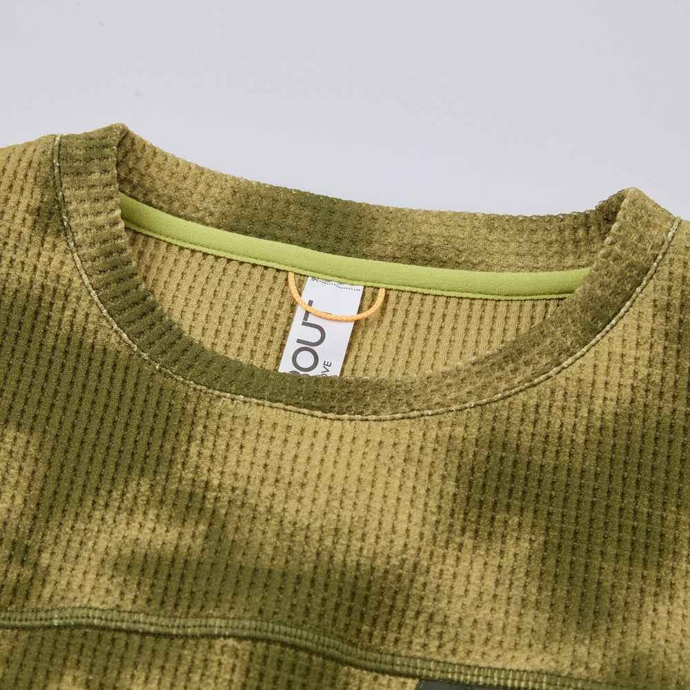 Kids Waffle Pattern Paneled Sweatshirt