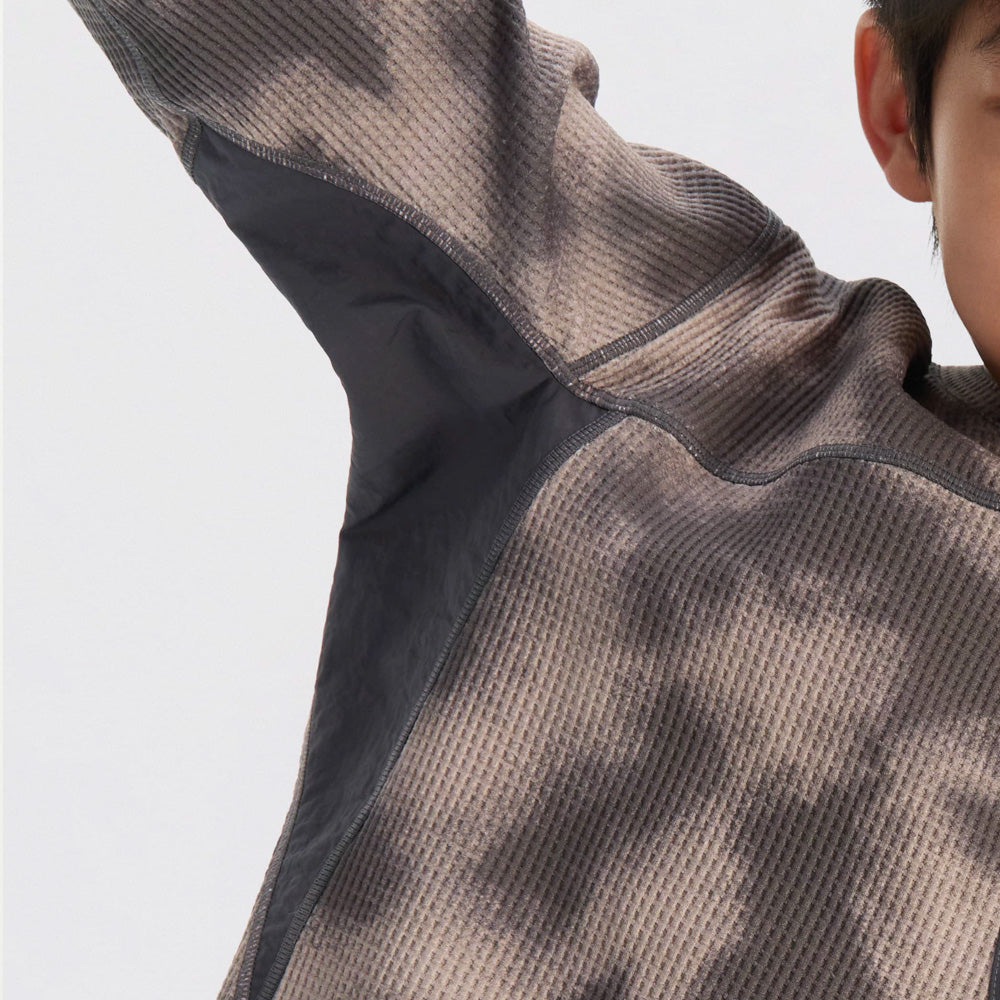 Kids Waffle Pattern Paneled Sweatshirt