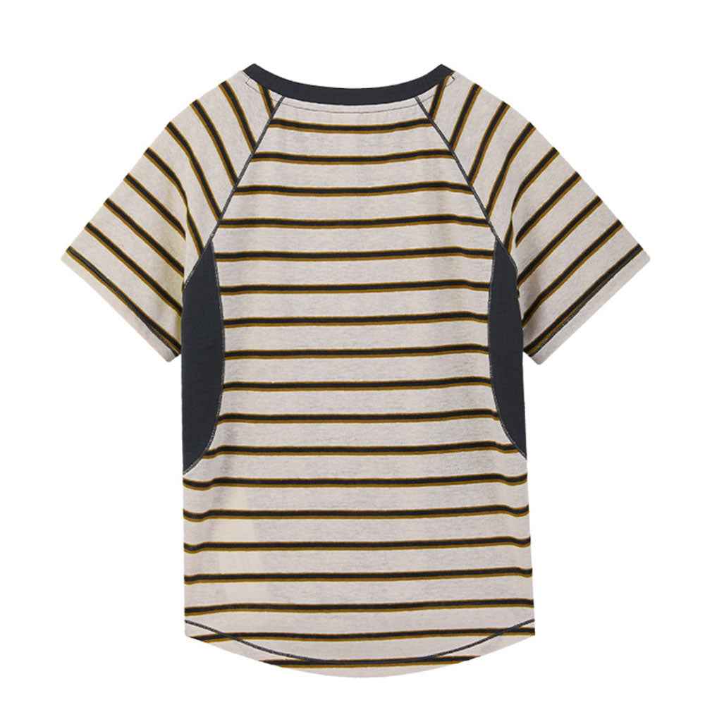 Striped Patchwork Short-Sleeve Tee