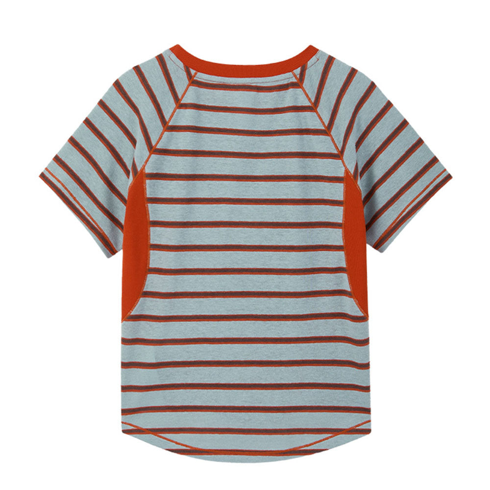 Striped Patchwork Short-Sleeve Tee