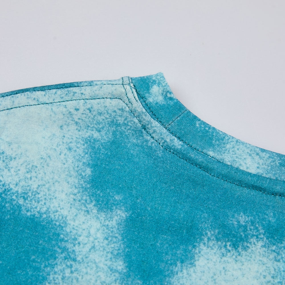 Graphic Tie-Dye Short-Merino Wool Sleeve Tee