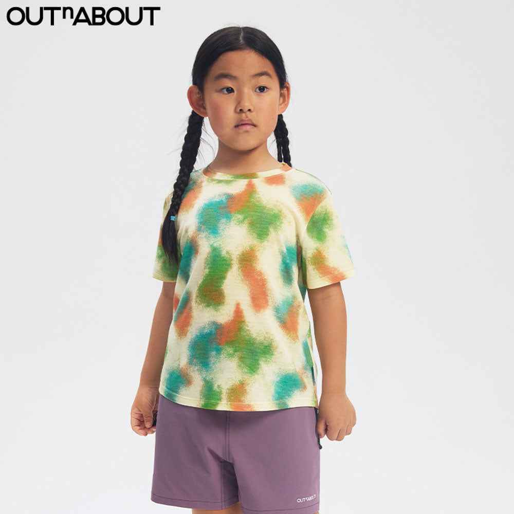 Graphic Tie-Dye Short-Merino Wool Sleeve Tee
