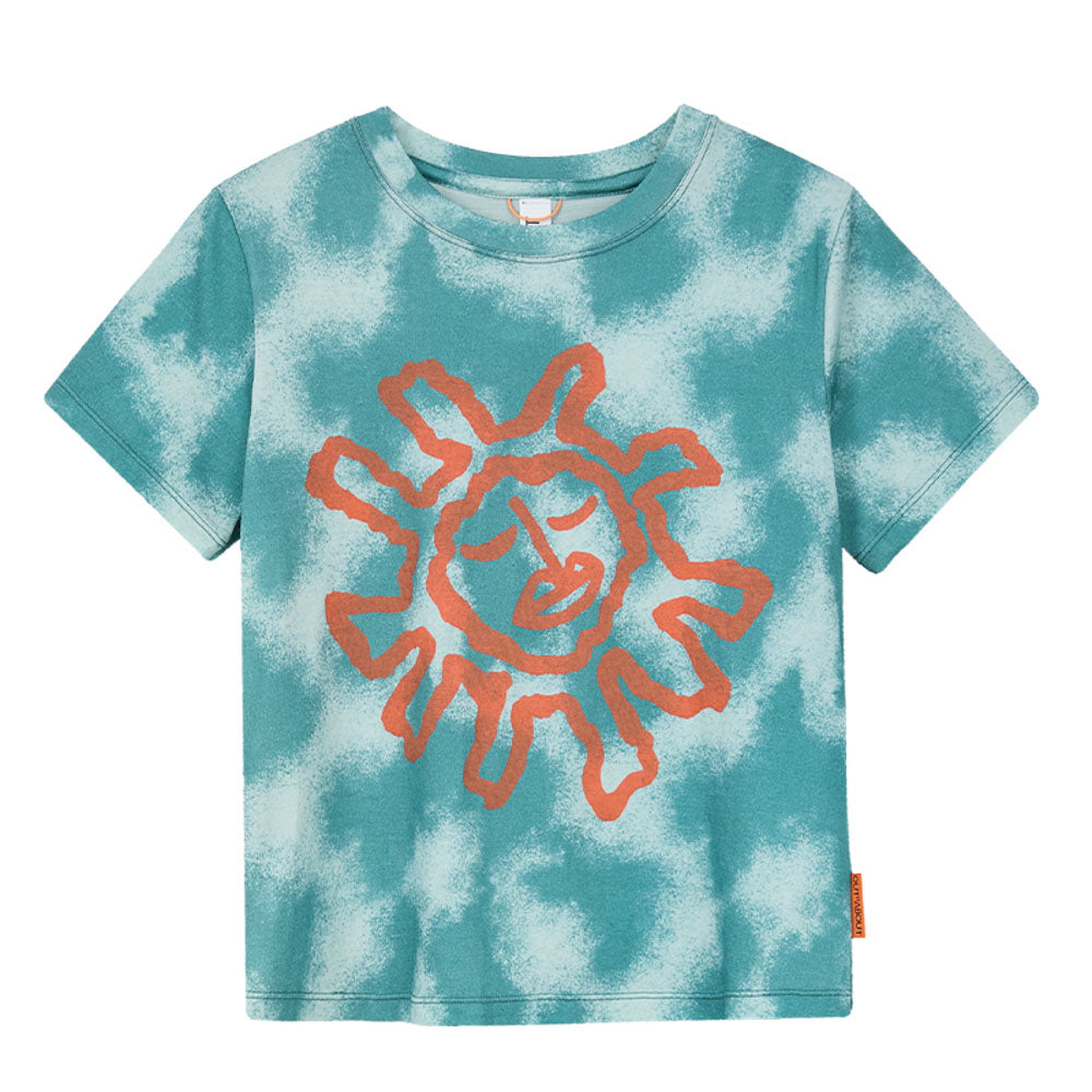 Graphic Tie-Dye Short-Merino Wool Sleeve Tee