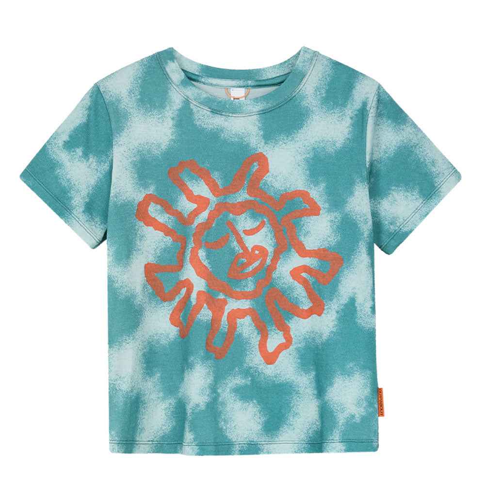 Graphic Tie-Dye Short-Merino Wool Sleeve Tee