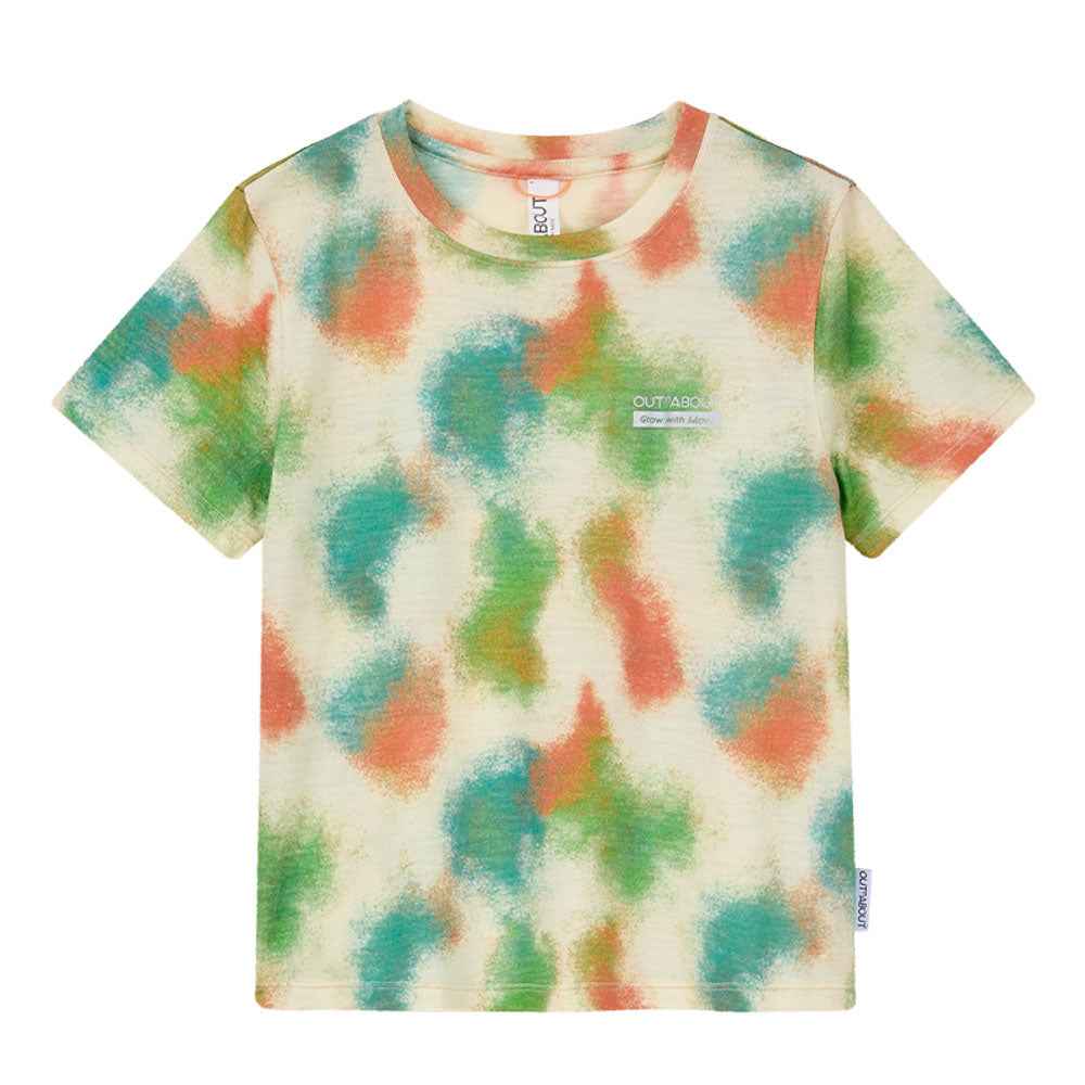 Graphic Tie-Dye Short-Merino Wool Sleeve Tee