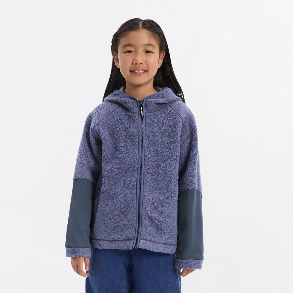 Kids Colorblock Antistatic Fleece Hooded Jacket