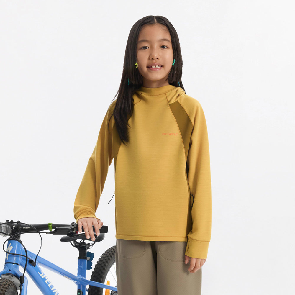 Kids Autumn Merino Wool COOLMAX Hooded Base Layer