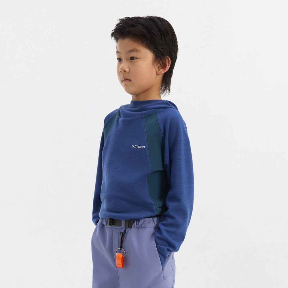 Kids Autumn Merino Wool COOLMAX Hooded Base Layer