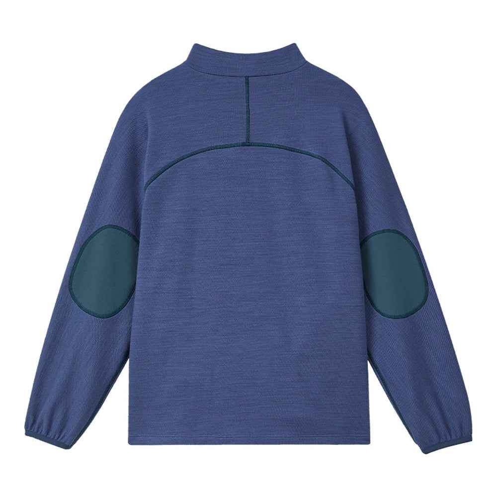 Kids Merino Wool COOLMAX Half-Zip Stand Collar Base Layer