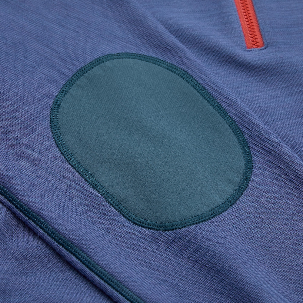 Kids Merino Wool COOLMAX Half-Zip Stand Collar Base Layer