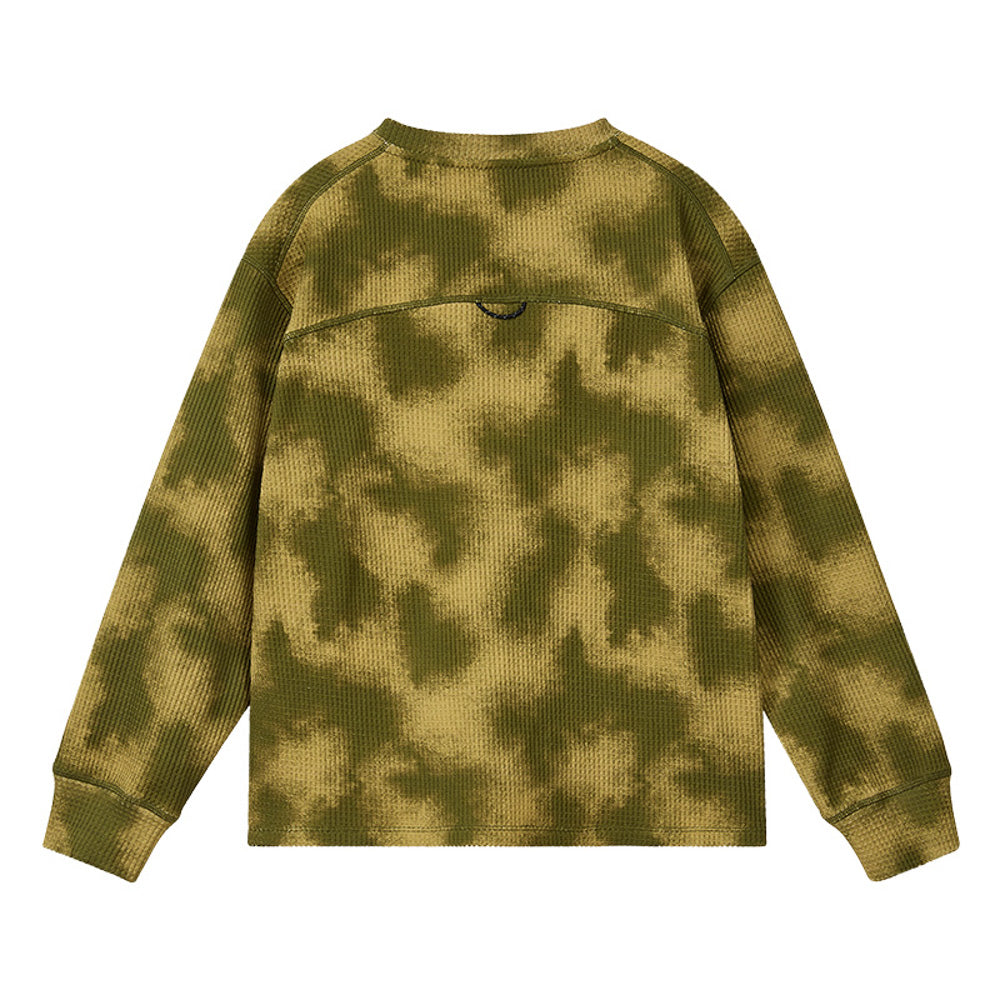 Kids Waffle Pattern Paneled Sweatshirt