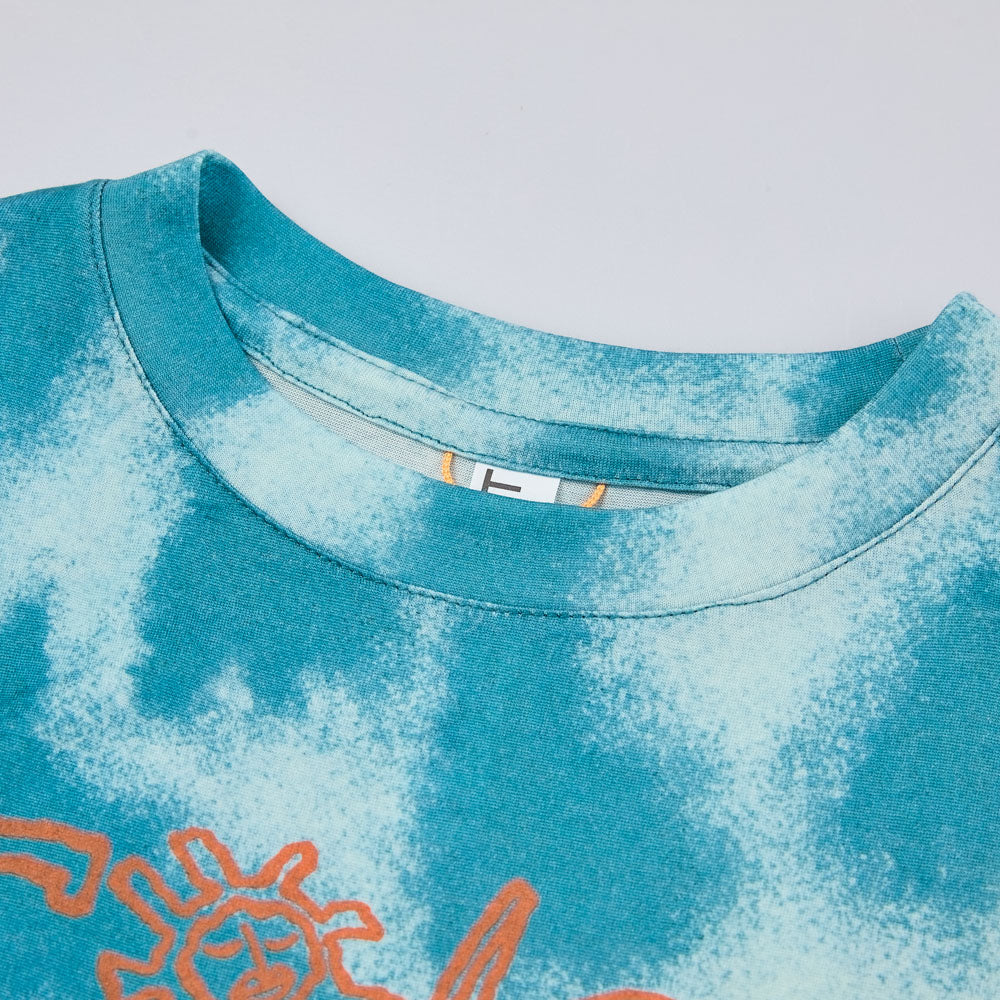 Graphic Tie-Dye Short-Merino Wool Sleeve Tee