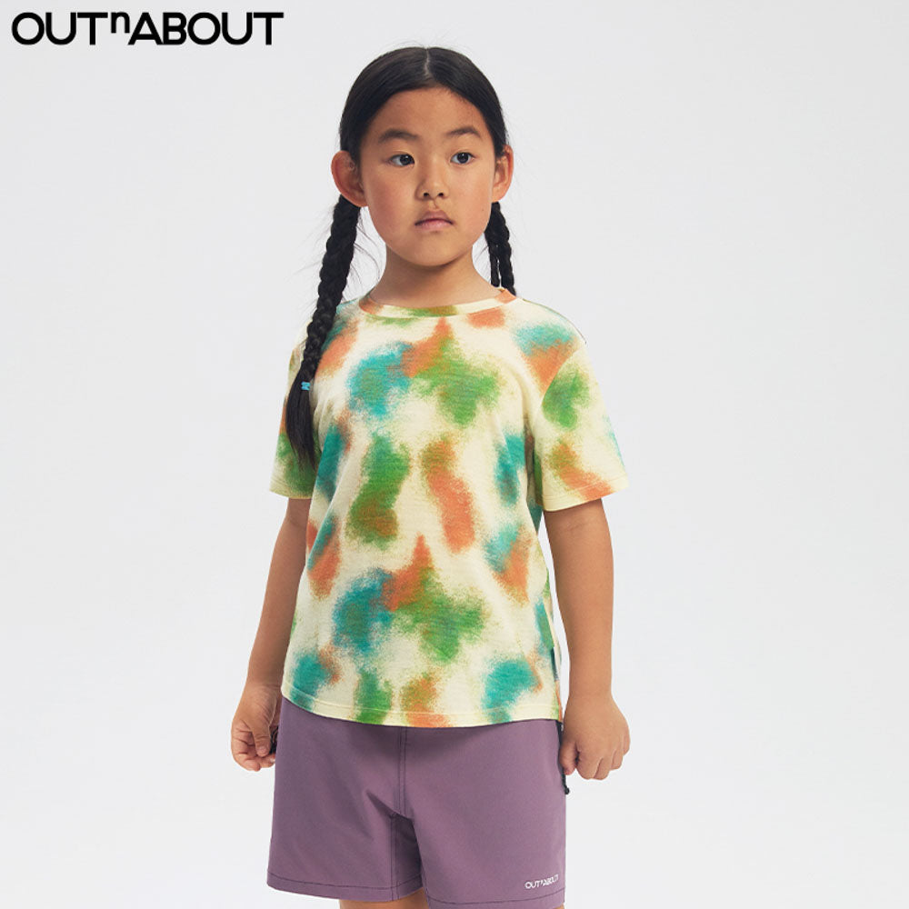 Graphic Tie-Dye Short-Merino Wool Sleeve Tee