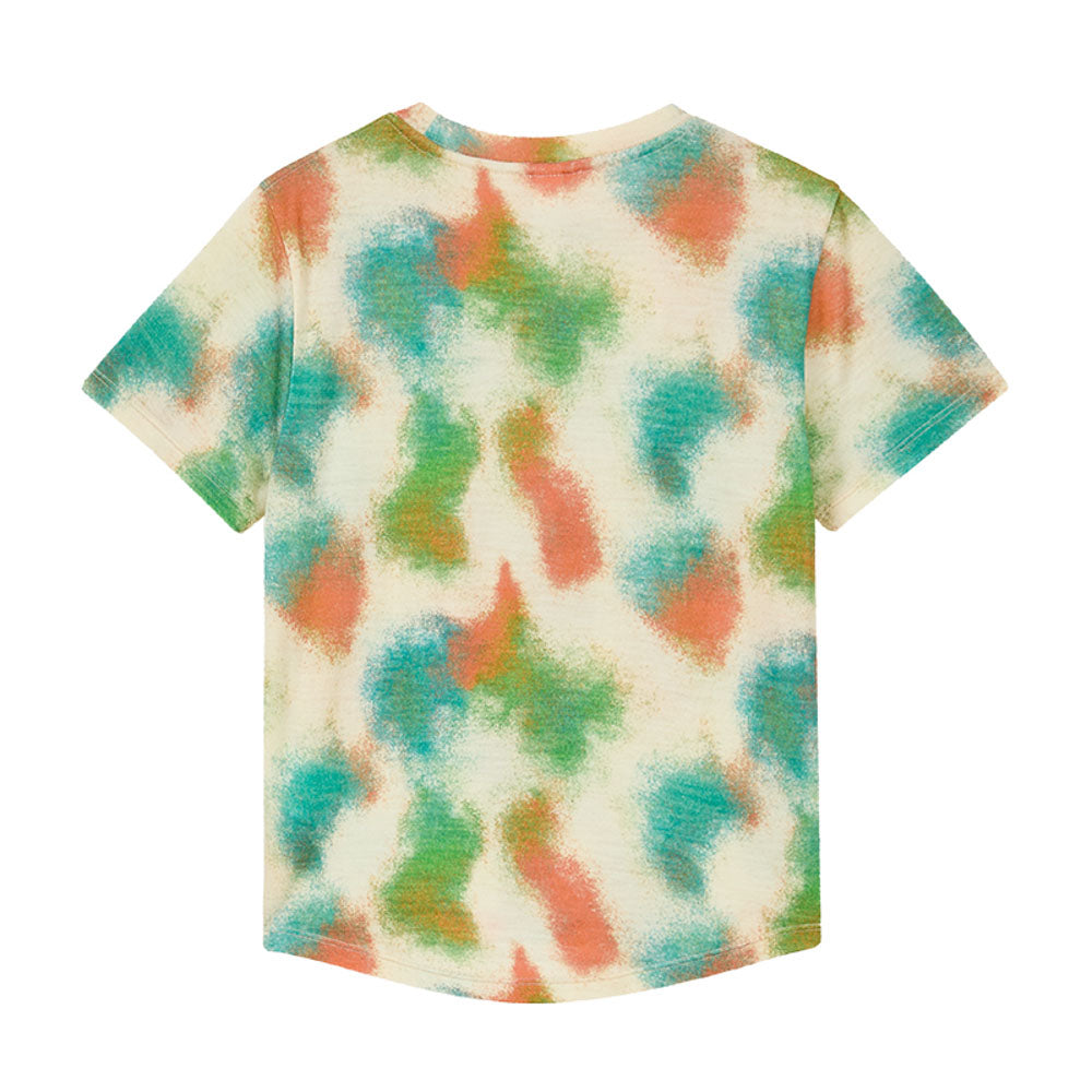 Graphic Tie-Dye Short-Merino Wool Sleeve Tee
