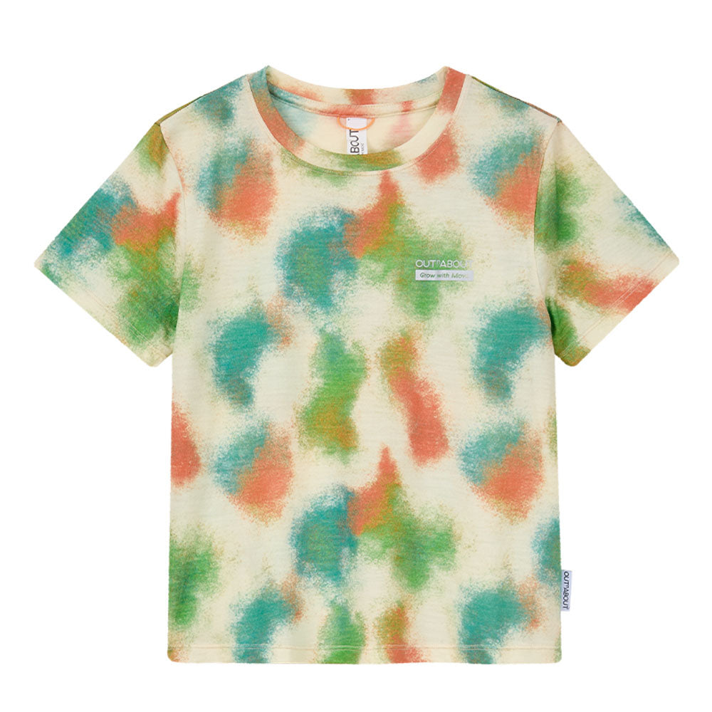Graphic Tie-Dye Short-Merino Wool Sleeve Tee