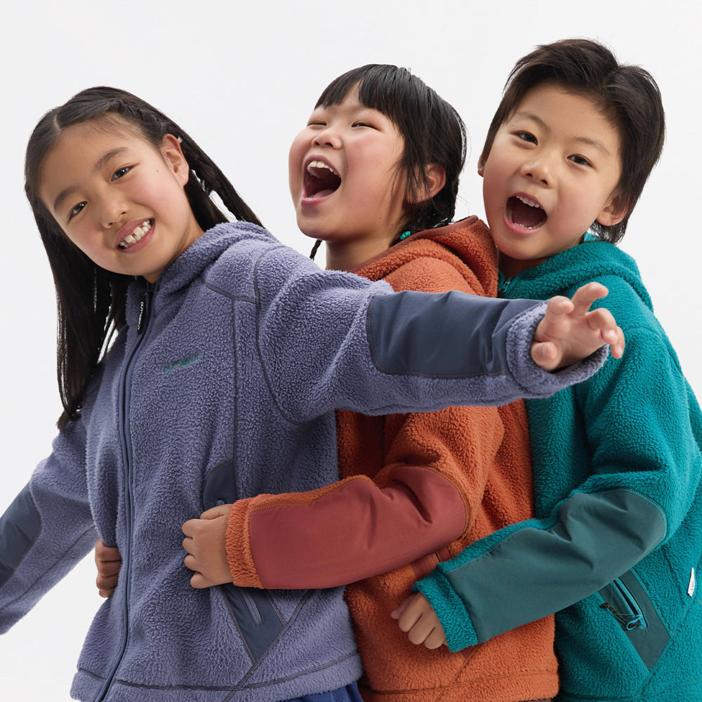 Kids Colorblock Antistatic Fleece Hooded Jacket